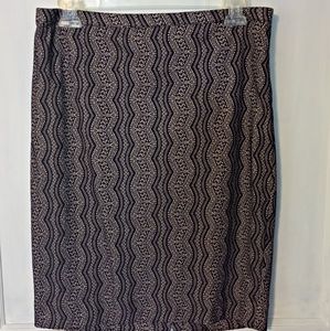 The Limited black & tan lace pencil skirt